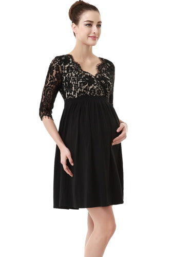 Women's Maternity Lace V-Neck Empire ...